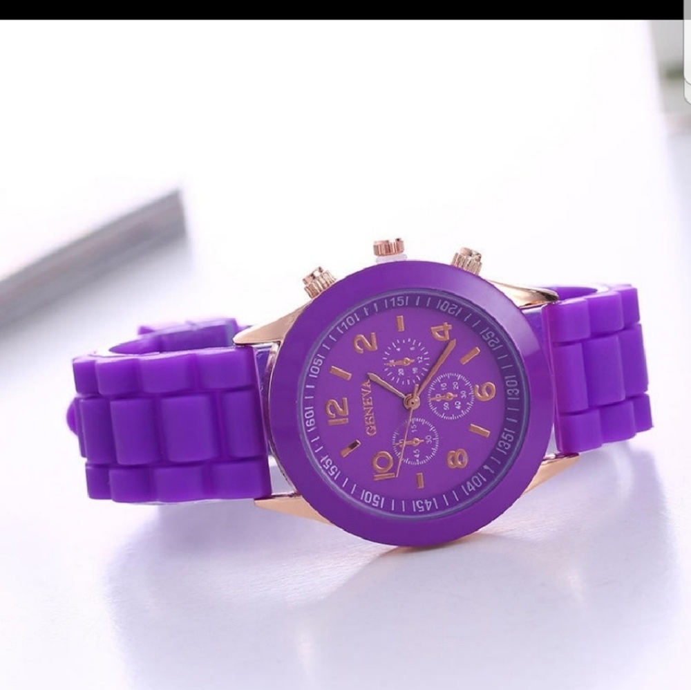 Geneva Purple Jelly Watch NWOT